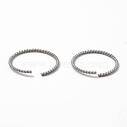 Non-Tarnish 304 Stainless Steel Open Jump Rings, Twist Ring, Stainless Steel Color, 18.6x1mm, Inner Diameter: 17mm(STAS-L262-36E-P)