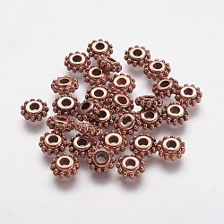 CCB Plastic Spacer Beads, Daisy, Red Copper, 8x3mm, Hole: 3mm(CCB-K003-12R)