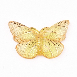 Resin Pendants, Butterfly, Yellow, 15x23x3mm, Hole: 1mm(RESI-CJC0001-36D)