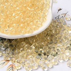 Transparent Acrylic Beads, Top Drilled, Round, Beige, 5.5x5x4mm, Hole: 1.2mm, about 833pcs/50g(X-MACR-K359-02D)