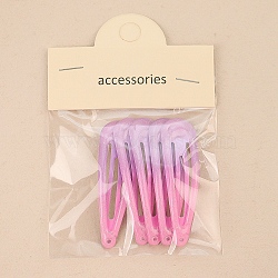 5Pcs Alloy Snap Hair Clips for Girl, Hair Accessories, Hot Pink, 50mm(PW-WG7A713-04)