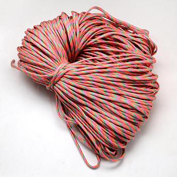 7 Inner Cores Polyester & Spandex Cord Ropes, for Rope Bracelets Making, Coral, 4mm, about 109.36 yards(100m)/bundle, 420~500g/bundle