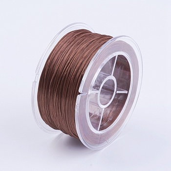 Flat Elastic Crystal String, Elastic Beading Thread, for Stretch Bracelet Making, Saddle Brown, 0.8mm, about 54.68 yards(50m)/roll