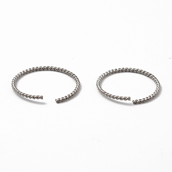 304 Stainless Steel Open Jump Rings, Twist Ring, Stainless Steel Color, 18.6x1mm, Inner Diameter: 17mm