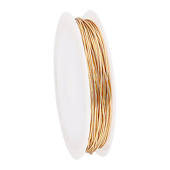 Elite Eco-Friendly Round Copper Wire, Copper Beading Wire for Jewelry Making, Long-Lasting Plated, Golden, 20 Gauge, 0.8mm, about 32.81 Feet(10m)/Set