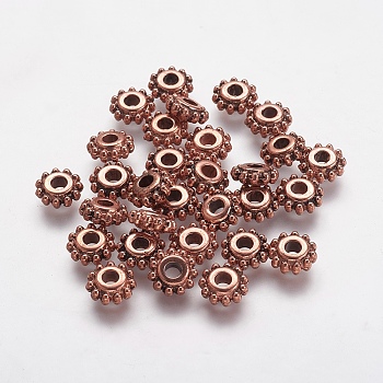 CCB Plastic Spacer Beads, Daisy, Red Copper, 8x3mm, Hole: 3mm