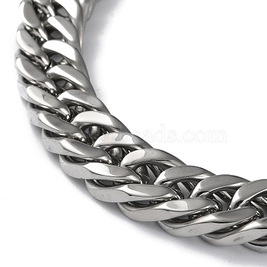304 Stainless Steel Cuban Link Chain Necklaces with Skull Clasps(NJEW-P288-22P)-3