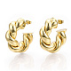 Brass Twist Round Stud Earrings(EJEW-P214-14G)-1