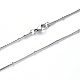 304 Stainless Steel Round Snake Chain Necklace(NJEW-S420-009B-P)-1
