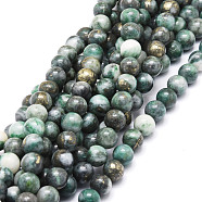 Natural Dioptase Round Beads Strands, 6~6.5mm, Hole: 0.8mm, about 63pcs/strand, 15.47 inch(39.3cm)(G-E569-Q01-A)