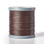 Waxed Polyester Cord, Micro Macrame Cord, Bracelets Making Cord, for Leather Projects, Handcraft, Bookbinding, Flat, Coconut Brown, 0.8x0.2mm, about 164.04 yards(150m)/roll(YC-E002-0.8mm-B836)