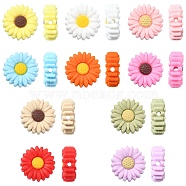 10Pcs 10 Colors Food Grade Eco-Friendly Silicone Beads, Chewing Beads For Teethers, DIY Nursing Necklaces Making, Daisy, Mixed Color, 19.5x7.5mm, Hole: 2mm, 1pc/color(SIL-YW0001-19)