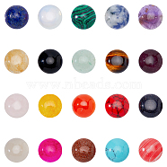 40Pcs 20 Styles Natural & Synthetic Mixed Gemstone Cabochons, Half Round/Dome, Mixed Dyed and Undyed, 12x5mm, 2pcs/style(G-FH0001-90)