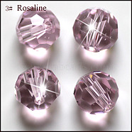 Imitation Austrian Crystal Beads, Grade AAA, Faceted(32 Facets), Round, Pink, 8mm, Hole: 0.9~1.4mm(SWAR-F021-8mm-508)