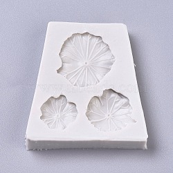 DIY Food Grade Silicone Vein Molds, Fondant Molds, For DIY Cake Decoration, Chocolate, Candy, UV Resin & Epoxy Resin Jewelry Making, Lotus Leaf, Ghost White, 65x58x8mm(X-AJEW-D040-10)