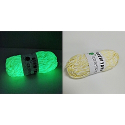Luminous Two Tone Polyester Yarns, Glow in the Dark Yarn, for Weaving, Knitting & Crochet, Light Khaki, 2mm, about 53m/skein(PW-WG86519-05)