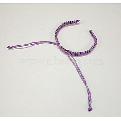 Braided Nylon Cord for DIY Bracelet Making, Medium Purple, 145~155x5x2mm, Hole: 2~4mm(AJEW-M001-13)
