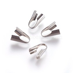 304 Stainless Steel Cord Ends, End Caps, Column, Stainless Steel Color, 11x5x9.5mm, Hole: 5x6mm(STAS-P237-80J-P)