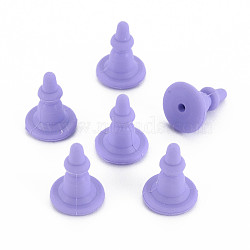 Silicone Ear Nuts, Earring Backs, for Stud Earring Making, Lilac, 11x8x8mm, Hole: 0.7mm(SIL-N004-09-B01)