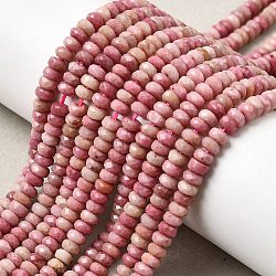Natural Rhodonite Beads Strands, Rondelle, Faceted, 4x2~2.5mm, Hole: 0.8mm, about 59~60pcs/strand, 14.92~15.04''(37.9~38.2cm)(X-G-G343-A01-2x4mm)