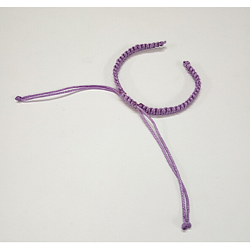 Braided Nylon Cord for DIY Bracelet Making, Medium Purple, 145~155x5x2mm, Hole: 2~4mm