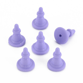 Silicone Ear Nuts, Earring Backs, for Stud Earring Making, Lilac, 11x8x8mm, Hole: 0.7mm