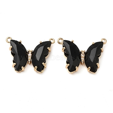 Brass Pave Faceted Glass Connector Charms(FIND-Z020-03)-2