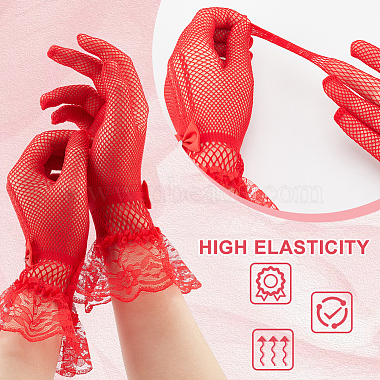 3 Pairs 3 Color Flower Pattern Lace Gloves(AJEW-GA0006-17)-5