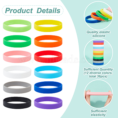 36Pcs 12 Colors Silicone Cord Bracelet(BJEW-GF0001-12)-3