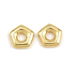 Brass Beads, Pentagon Charms, Large Hole Beads, Rack Plating, Long-Lasting Plated, Lead Free & Cadmium Free, Real 18K Gold Plated, 14x14.5x3mm, Hole: 4.9mm(KK-CBA78C7-34A-G)