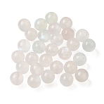 Resin UV Reactive Beads, Color Changing Beads, Round, with Glitter Powder, White, 9.5~10mm, Hole: 1.8~2mm(RESI-H044-11A)