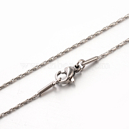 304 Stainless Steel Coreana Chain Necklaces, with Lobster Claw Clasps, Stainless Steel Color, 17.7 inch(45cm), 1mm(STAS-M174-021P)