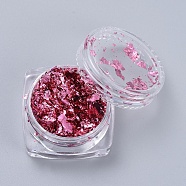 Foil Flakes, DIY Gilding Flakes, for Epoxy Jewelry Accessories Filler, Medium Violet Red, Box: 2.9x1.6cm(X-DIY-E032-02F)