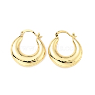Rack Plating Brass Chunky Hoop Earrings for Women, Cadmium Free & Lead Free, Real 18K Gold Plated, 28.5x25x5.8mm, Pin: 0.5x1.8mm(EJEW-G288-35F-G)