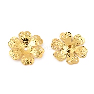 6-Petal Iron Bead Caps, Flower, Golden, 25x23.5x2.5mm, Hole: 2mm(IFIN-WH0070-03G)