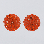 Pave Disco Ball Beads, Polymer Clay Rhinestone Beads, Round, Hyacinth, 10mm, Hole: 1.5mm(X-RB-A130-10mm-6)