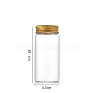 Column Glass Screw Top Bead Storage Tubes, Clear Glass Bottles with Aluminum Lips, Golden, 4.7x10cm, Capacity: 130ml(4.40fl. oz)(CON-WH0086-094F-02)