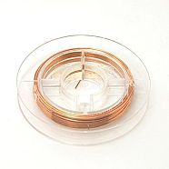 Round Copper Wire for Jewelry Making, Sandy Brown, 26 Gauge, 0.4mm, about 16.4 Feet(5m)/roll(CWIR-N001-0.4mm-03)