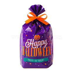 PE Plastic Halloween Candy Bag, Halloween Party Favors Treat Gift Bag, Rectangle, Purple, 20x14cm(HAWE-PW0001-148C)