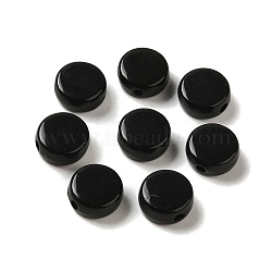 Opaque Acrylic Beads, Flat Round, Black, 10x5mm, Hole: 1.8mm, about 1500pcs/500g(MACR-S377-02E)