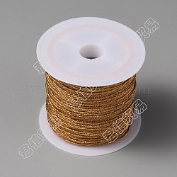 12-Ply Metallic Cord, for Jewelry Making, Goldenrod, 0.8mm, about 27.34 Yards(25m)/Roll(MCOR-CJ0001-03X)