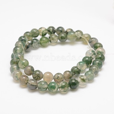 Natural Moss Agate Beads Strands(X-G-F453-6mm)-2