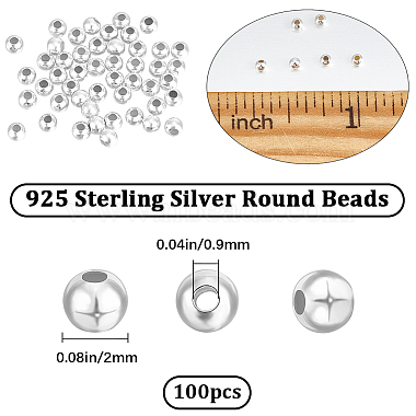 Round 925 Sterling Silver Beads(STER-BBC0005-39A)-2