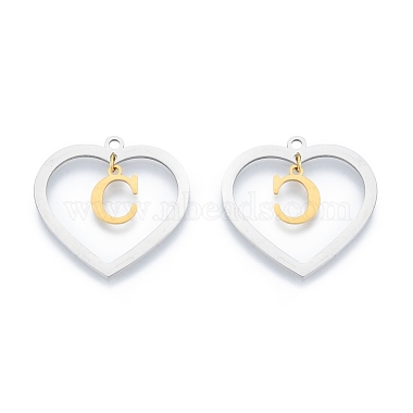 Real Gold Plated & Stainless Steel Color Heart 201 Stainless Steel Pendants