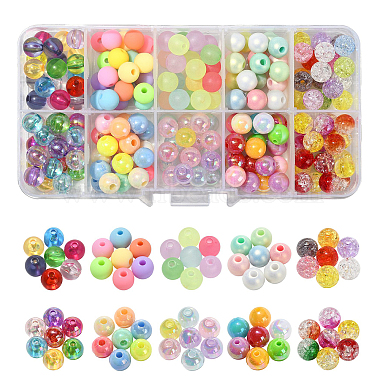 200Pcs 10 Styles Opaque Acrylic Beads(MACR-CJ0001-46)-1