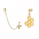 Bee and Honeycomb Alloy Asymmetrical Earrings with Enamel(EJEW-JE04887)-1