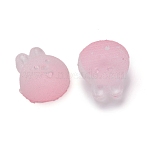 ABS Plastic Cabochons, Rabbit, for DIY Earrings, Pendant Decoration Accessories, Pink, 16x14x9mm(KY-WH0020-46C)