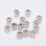 CCB Plastic Beads, Rondelle, Antique Silver, 7.5x3mm, Hole: 2.5mm(CCB-P006-016)