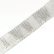 Mesh Ribbons, for Gift Packaging, Silver, 8mm, about 50yards/roll(150 feet/roll)(SRIB-A012-01S)