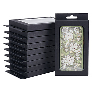 Rectangle Foldable Creative Cardboard Boxes, Gift Boxes, with PVC Visible Window, Black, 10.5x1.5x19.8cm(CON-WH0087-99B)